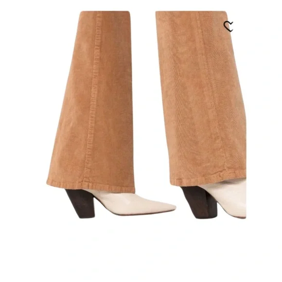 NEW FRAME Latte Tan Corduroy Le High-Rise Flare Leg Jeans Size 34 - Picture 6 of 13